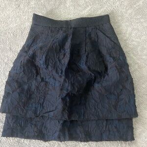 Elegant Black Textured Skirt